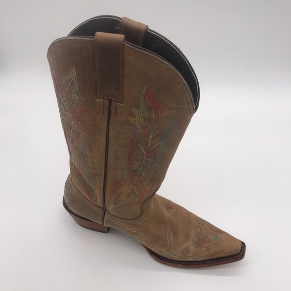 Pesos Bill Western Snip Toe Cowgirl Boots - Picture 3 of 8